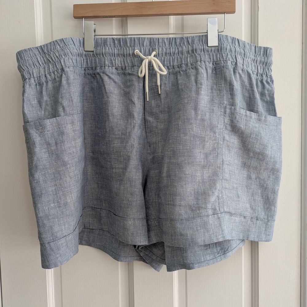 Athleta High Waist Blue Shorts Relaxed Fit - Picture 6 of 7